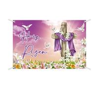 Fondo de Jesús de Pascua, ha resucitado Banner,Grande resucitó de fondo | 120x80 cm Decoraciones de pared de primavera, decoración de la casa festiva para iglesia, celebración, hogar