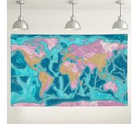 Fondo de mármol con mapa del mundo, fondo abstracto colorido para eventos de fotografía, arte decorativo para interiores y exteriores, suministros de fiesta de 71 x 43 pulgadas