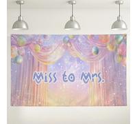 Fondo de Miss to Mrs, elegante fondo de fotos de boda, decoraciones de fiesta de celebración, despedida de soltera, decoración de interiores y exteriores, 71 x 43 pulgadas