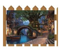 Fondo de naturaleza - Decoración ligera con impresión transparente de 9 x 6 pies | Pancarta de floral de bosque de ensueño | Valla de madera verde | Accesorio de fotos de patio para de