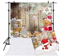 Fondo de Navidad de Mehofoto con Tema de Navidad y decoración de Regalo Contextos fotográficos 5x7ft Fondo de fotografía de Suelo de Nieve de Invierno