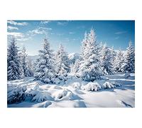 Fondo de Nieve de Invierno 150x120cm Bosque de pinos Montaña Nevada Paisaje nevado Fondo de fotografía Vacaciones de Invierno Bosque al Aire Libre Fondos de Nieve para decoración navideña