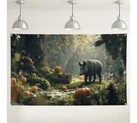 Fondo de otoño con diseño de jabalí del bosque, fondo temático de la naturaleza, fondo de fotografía de otoño para interiores y exteriores, para celebraciones de temporada, 71 x 43 pulgadas