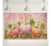 Fondo de otoño de jardín de calabazas, decoraciones de escena de cosecha de otoño, fondo colorido de fotografía de temporada para eventos de Acción de Gracias y Halloween, 71 x 43 pulgadas