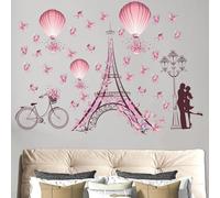 Fondo de Paisaje de la Ciudad de París, Vinilo de Ventana para Decoración de San Valentín - Transforma Tu Espacio Con Nuestros Vinilos Para Ventanas, Siente el Amor Este San Valentín