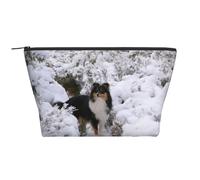 Fondo de Pantalla de Sheltie de Invierno, Bolsa de artículos de tocador Bolsa de Maquillaje Bolsa de cosméticos Bolsa de artículos de tocador de Viaje portátil