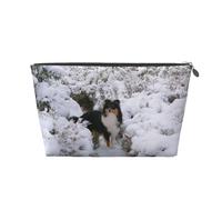 Fondo de Pantalla de Sheltie de Invierno, Bolsa de artículos de tocador Bolsa de Maquillaje Bolsa de cosméticos Bolsa de artículos de tocador de Viaje portátil