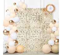 Fondo de Pared Brillante de Navidad, Paneles de Purpurina, Dorado Claro, Fondos de Fotos, decoración para Fiestas de cumpleaños, Aniversario, Boda, Compromiso, Paquete de 24