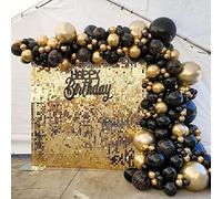 Fondo de Pared Brillante Dorado Claro, 24 Piezas, Panel de decoración con Purpurina, Fondo de Fotos para Decoraciones de cumpleaños, Bodas y compromisos, decoración de Aniversario (champán)