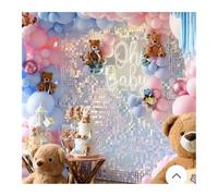 Fondo de Pared Brillante Paneles de Pared con Lentejuelas Brillantes, Dorados y Negros Mate, for Decoraciones cumpleaños, Bodas matrimonios, 9, 12, 16 18 Unidades(Color 21,16pcs)