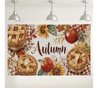 Fondo de pared con diseño de pasteles de cosecha otoñal, fondo de fotografía floral rústico, acogedoras decoraciones de fiesta de temporada, festividades de otoño, suministros para interiores y