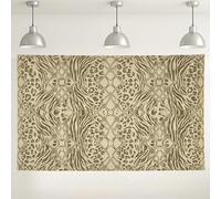Fondo de pared con estampado de animales vintage, elegante fondo de fotografía con estampado de leopardo beige a rayas para fiestas, eventos, decoración de interiores y exteriores, 71 x 43 pulgadas