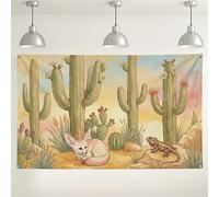 Fondo de pared con plantas del desierto, arte de naturaleza fantástica, fondo decorativo para fotografía, lindo tema de animales y plantas, suministros de fiesta para interiores y exteriores, 71 x 43