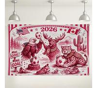 Fondo de pared con temática de fútbol, decoraciones deportivas vintage para eventos, gráfico de animales rojos para interiores y exteriores, fondo de fotos para celebraciones y fiestas, 71 x 43