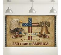 Fondo de pared de águila, decoraciones patrióticas vintage para celebración de 250 años, fondo rústico rojo, blanco y azul, para interiores y exteriores, para eventos del Día de la Independencia, 71 x