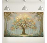 Fondo de pared de árbol mágico, decoración artística de bosque encantado para fotografía, temática de naturaleza fantástica, fondo de celebración para interiores y exteriores, para bodas y eventos de