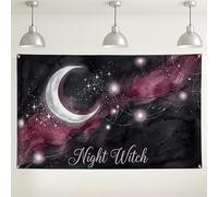 Fondo de pared de bruja nocturna, horizonte nocturno estrellado, elegante fondo de decoración de fiesta, fondo de imagen negro violeta oscuro para interiores y exteriores, suministros de fotografía