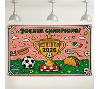 Fondo de pared de campeones de fútbol, divertidas decoraciones coloridas para fiestas deportivas, fondo de trofeo de melocotón para eventos de fotografía, suministros de celebración del día del juego