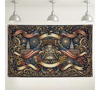 Fondo de pared de celebración vintage, patrón floral festivo con elementos dorados y azul marino, perfecto para decoraciones de fiesta del Día de la Independencia, fondo de fotos para interiores y