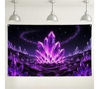 Fondo de pared de cristal violeta, decoración estética de fiesta de noche estrellada de galaxia, fondo mágico para fotografía de interiores y exteriores, para eventos, 71 x 43 pulgadas