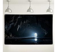 Fondo de pared de cueva, fondo de fotografía de naturaleza misteriosa oscura, decoración de eventos para interiores y exteriores, suministros temáticos de Halloween, 71 x 43 pulgadas