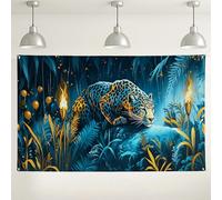 Fondo de pared de leopardo de la selva, decoración artística de animales salvajes tropicales, fondo de fotografía con temática natural para fiestas, decoraciones de eventos de vida silvestre, 71 x 43