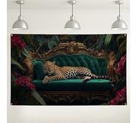 Fondo de pared de leopardo de la selva, fondo de fotografía de naturaleza tropical vintage, elegante decoración del hogar para fiestas, eventos en interiores y exteriores, perfecto para celebraciones