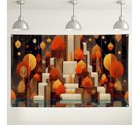 Fondo de pared de paisaje otoñal, fondo decorativo con patrón de árbol abstracto, accesorios de fotografía de otoño para fiestas y eventos, 71 x 43 pulgadas