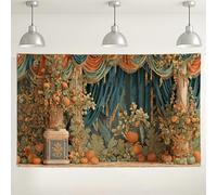 Fondo de pared floral de otoño, elegante fondo decorativo para fiesta de cosecha, decoración de fotografía de otoño para interiores y exteriores, para celebraciones de Acción de Gracias, 71 x 43