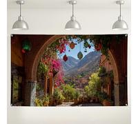 Fondo de pared floral para jardín, colorido fondo de fotografía al aire libre, hermosa decoración escénica para fiestas, eventos de primavera/verano, 71 x 43 pulgadas