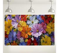 Fondo de pared floral vibrante, fondos decorativos con patrón de flores coloridas, ideal para fiestas, eventos y celebraciones de temporada, 71 x 43 pulgadas