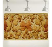 Fondo de pared floral vintage, elegante patrón de hojas, perfecto para bodas, celebraciones de otoño, fotografía de interior/exterior, 71 x 43 pulgadas