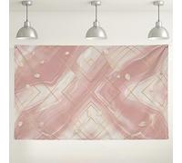 Fondo de pared geométrico de mármol melocotón, elegantes decoraciones florales para fiestas, oro rosa para interiores y exteriores, para eventos y celebraciones, 71 x 43 pulgadas
