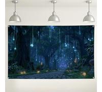 Fondo de pared mágico de bosque, decoración de fiesta mística de camino encantado, fondo etéreo para fotografía de interiores y exteriores, para eventos y celebraciones, 71 x 43 pulgadas