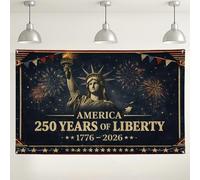 Fondo de pared patriótico, decoraciones vintage de noche estrellada, fondo de fiesta rojo azul dorado para celebración del Día de la Independencia, 250 años de libertad 1776-2026 71 x 43 pulgadas