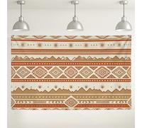 Fondo de pared rústico tribal, decoración de patrón geométrico bohemio, fondo de fotos en tono tierra para eventos, suministros de fiesta de verano, 71 x 43 pulgadas