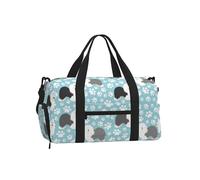 Fondo de Perro Pastor inglés Antiguo con Patas Dibujadas a Mano, Lindo Dibujo Animado,Bolso Deportivo Bandolera de Mano, Bolsa de Deporte, Bolsa de Viaje de Gran Capacidad para Mujeres y Hombres.