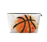 Fondo De Pintura Abstracta Naranja De Baloncesto, Bolsa de artículos de tocador Bolsa de Maquillaje Bolsa de cosméticos Bolsa de artículos de tocador de Viaje portátil