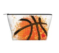 Fondo De Pintura Abstracta Naranja De Baloncesto, Bolsa de artículos de tocador Bolsa de Maquillaje Bolsa de cosméticos Bolsa de artículos de tocador de Viaje portátil