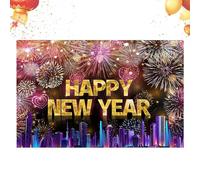 Fondo Decorativo Año Nuevo - 100x150cm Decoración Estacional 2D,Fondos Fotográficos para Fiestas,para Fiestas Creadores De Contenido Reuniones Familiares Eventos Escolares Empresas Pequeñas