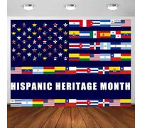 Fondo del Mes de la Herencia Hispana, 15 x 10 pies, pancarta del Mes de la Herencia Hispana de Fondo Latinoamericano, Fiesta del Mes del Patrimonio, hogar, aula, sesión de fotos, decoración