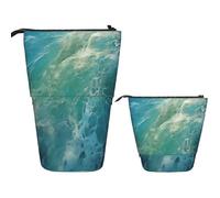 Fondo Del Océano Retráctil Estuche Vertical Pop-Up Estuche Dos En Uno Con Cremallera Papelería Para Adultos Adolescentes Escolar