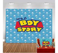 Fondo "Es una historia de niño" de 7x5 pies, tema de cielo azul y nubes blancas para fiesta de cumpleaños, baby shower, fotomatón, fondo de vinilo