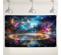 Fondo espacial galáctico, impresionante fondo cósmico de estrellas de neón, perfecto para eventos de fiesta, decoración de sesiones de fotos, ideal para bodas y celebraciones, 71 x 43 pulgadas