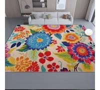 Fondo Floral Fresco Alfombra, Multicolor Alfombra de Franela Suave, Antideslizante y Lavable para Sala de Estar, Dormitorio y habitación Infantil 40 x 60 cm