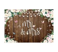 Fondo for fotografía de Matrimonio, decoración Tablero, Ceremonia Boda, Retrato Nupcial, telón Fondo for sesión fotográfica, 2 uds para Fondos fotográficos(Brown,Polyester 300x200cm)