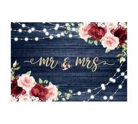 Fondo for fotografía de Matrimonio, decoración Tablero, Ceremonia Boda, Retrato Nupcial, telón Fondo for sesión fotográfica, 2 uds para Alimentos Y Productos(Blue,Vinyl 250x180cm)