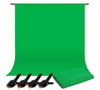 Fondo Fotográfico 2 x 3M Pantalla Verde Croma Estudio Profesional Green Screen con 4 Clips, Plegable Portátil Telón de Fondo de Poliéster Chroma Pantalla para Grabar Vídeo Fotografía y Televisión