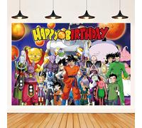 Fondo fotográfico de cumpleaños de Dragon Ball con dibujos animados, artículos para fiestas infantiles, decoraciones para fiestas de feliz
