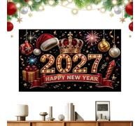 Fondo Fotográfico de Nochevieja 2027 Banner Cuenta Atrás Decoración | Telón de Fondo Nochevieja Para Hogar Familia Reunión Celebración En Interiores Decoración A